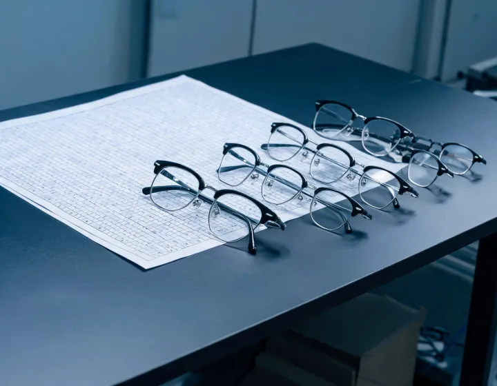 Browline glasses mens specification sketch for factory quote comparison