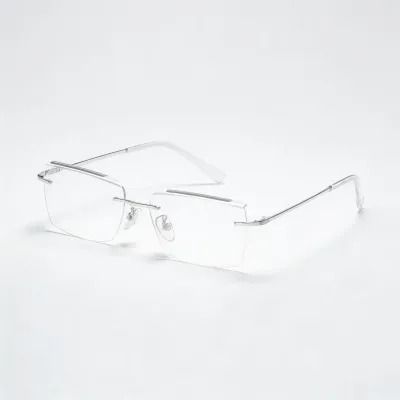 rimless browline glasses